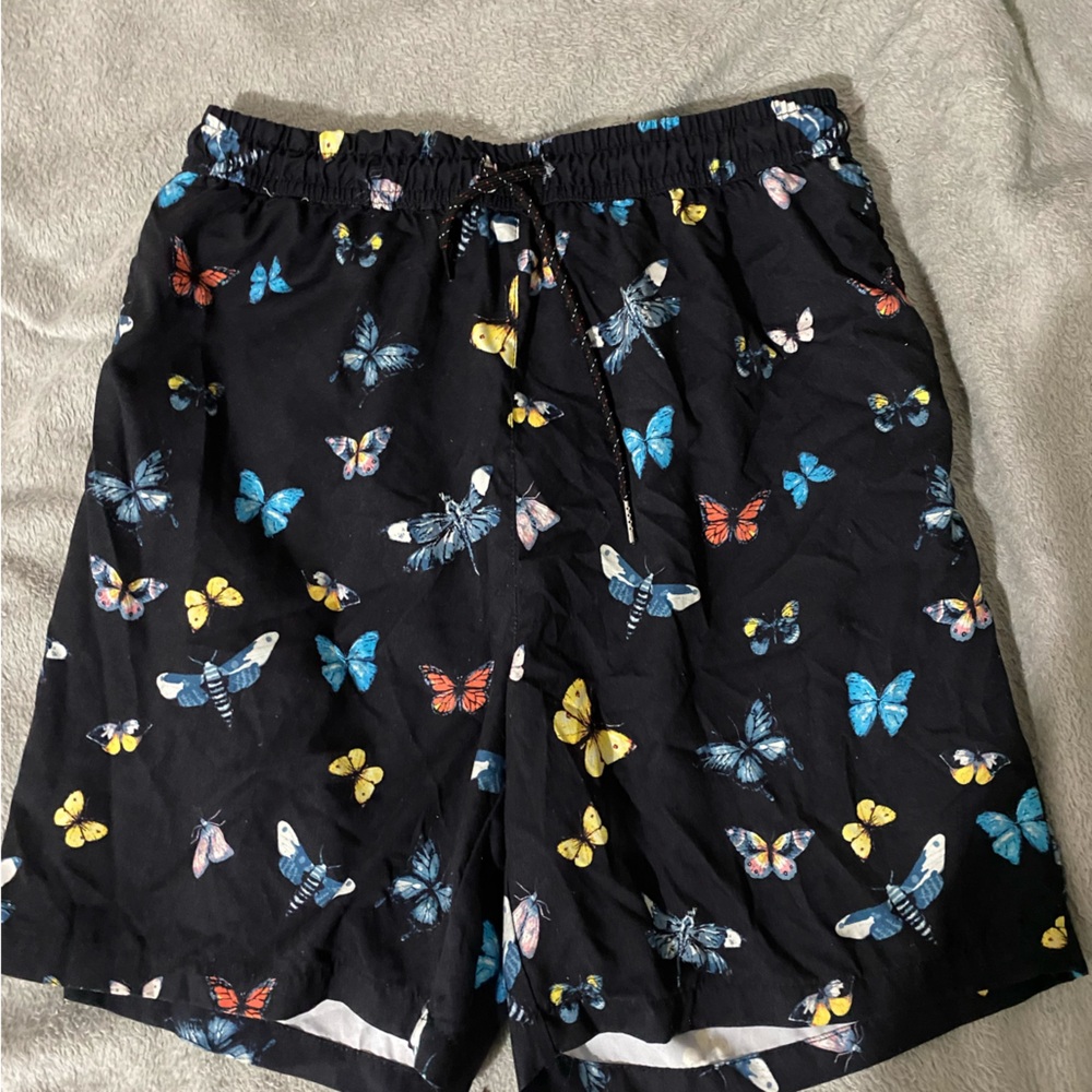 Black butterfly theme shorts